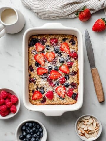 Triple Berries & Cream Baked Oatmeal Recipe