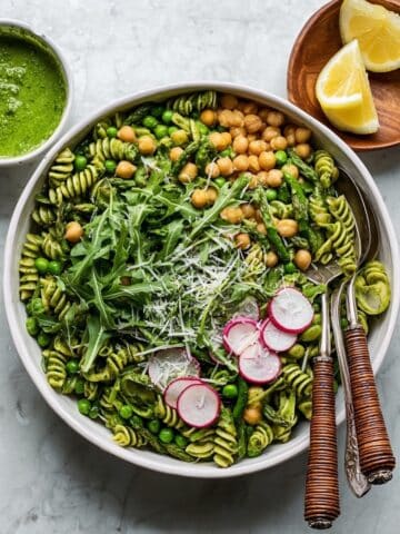 Pasta Salad with Asparagus, Chickpeas & Basil Vinaigrette Recipe