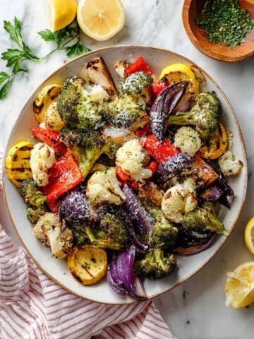 Air Fryer Mixed Vegetables with Parmesan and Lemon Recipe
