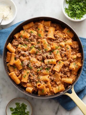 Ground Beef Pasta with Creamy Tomato Sauce Recipe