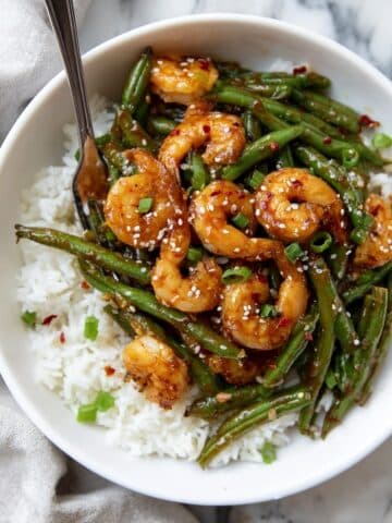 Sheet Pan Honey Garlic Shrimp with Green Beans Recipe
