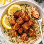 Blackened Air Fryer Salmon Bites Recipe