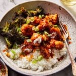 Sheet Pan Honey Buffalo Chicken with Broccoli Recipe