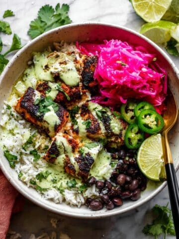 Fish Taco Bowls with Cilantro-Lime Rice Recipe