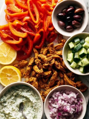 Sheet Pan Chicken Pitas with Tzatziki Recipe