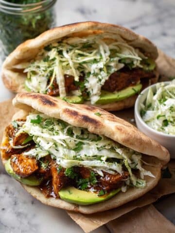 Sheet Pan Chicken Pitas with Herby Ranch Slaw Recipe