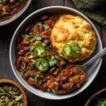 Black Bean Chili with Cornbread Biscuits Recipe