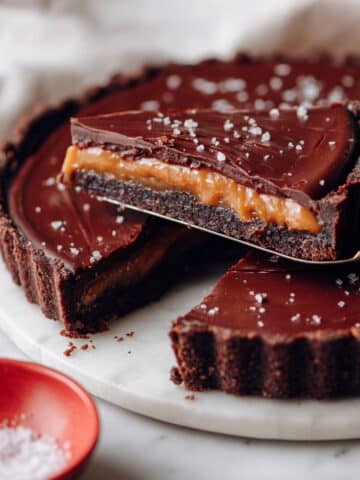 Salted Caramel Chocolate Ganache Tart (Vegan + GF) Recipe