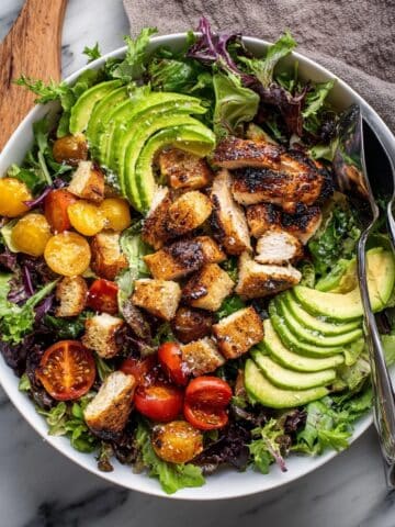 Grilled Honey Mustard Chicken Salad with Avocado and Seasoned Pretzels Recipe