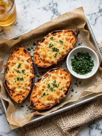 Healthy Chipotle Chicken Sweet Potato Skins Recipe