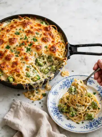 Broccoli Cheddar Spaghetti Casserole Recipe