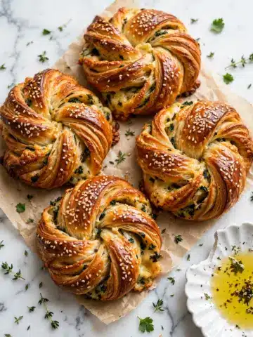 Pesto Cheese Garlic Butter Soft Pretzel Knots Recipe
