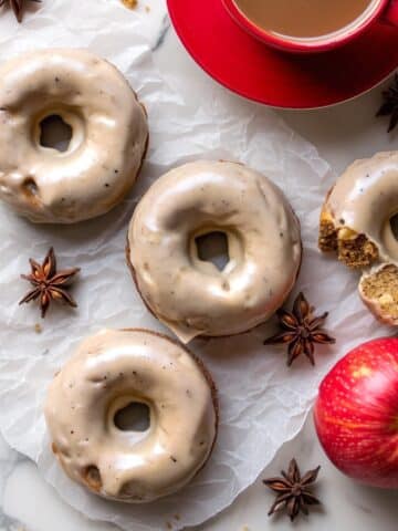 Baked Apple Cider Doughnuts with Cinnamon Maple Glaze Recipe