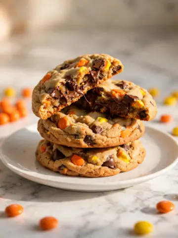 Flourless Monster Cookies: Chewy Peanut Butter Oatmeal Cookies with Reese’s Pieces and Mini Chocolate Chips Recipe 22 Flourless Monster Cookies: Chewy Peanut Butter Oatmeal Cookies with Reese’s Pieces and Mini Chocolate Chips Recipe